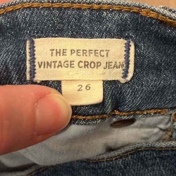Madewell The Perfect Vintage Crop Jean Women's Size 26 Blue Buttons Fly GUC - Picture 3 of 8